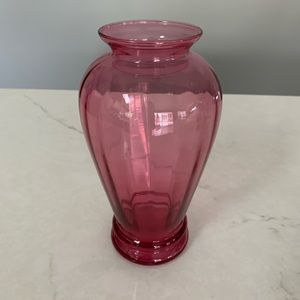 Cranberry glass vase